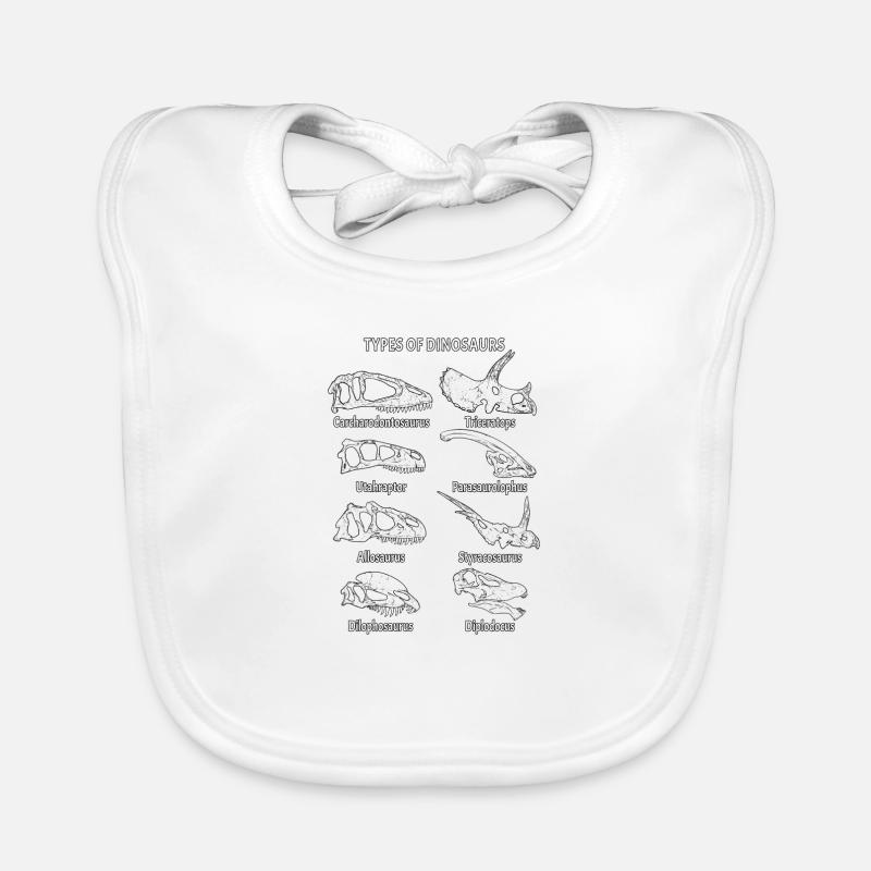Fossiles de dinosaures - Bavoir bio Bébé - blanc