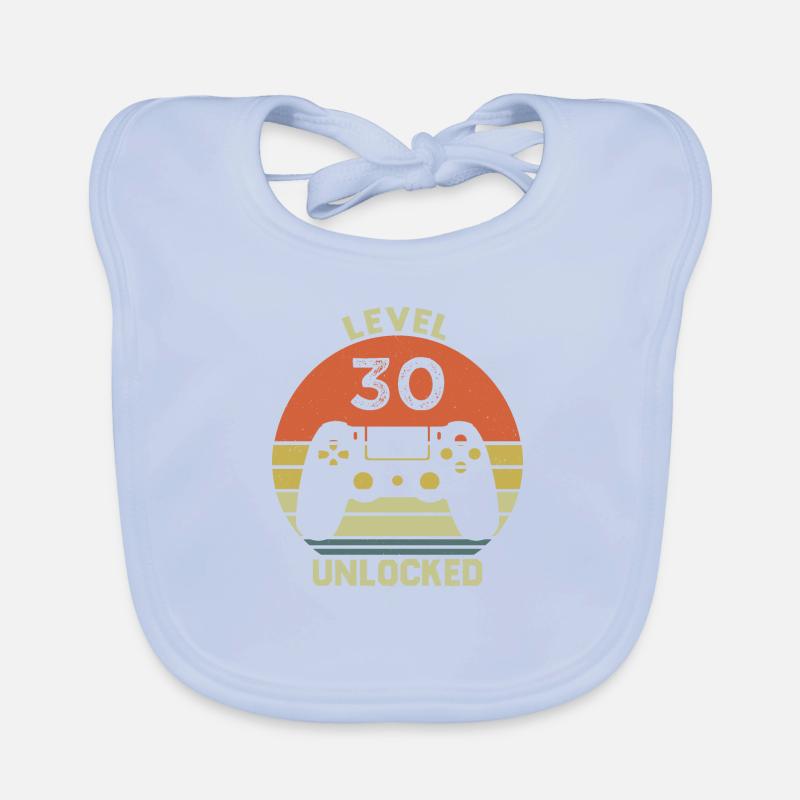 Level 30 Unlocked 30 Years Anniversary Gift Organic Baby Bibs