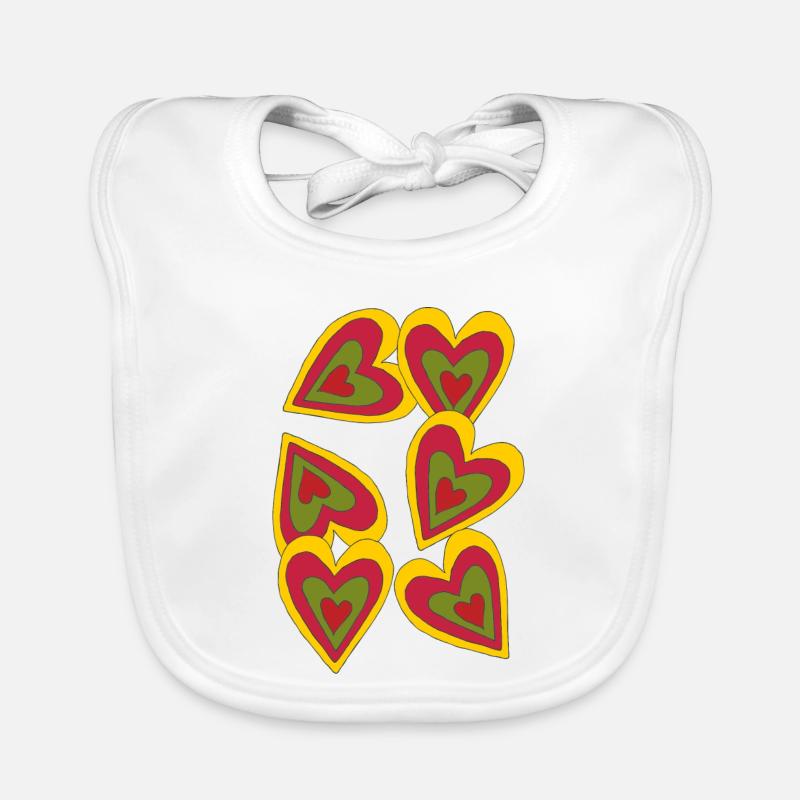 cœurs en feu Bavoir bio Bébé