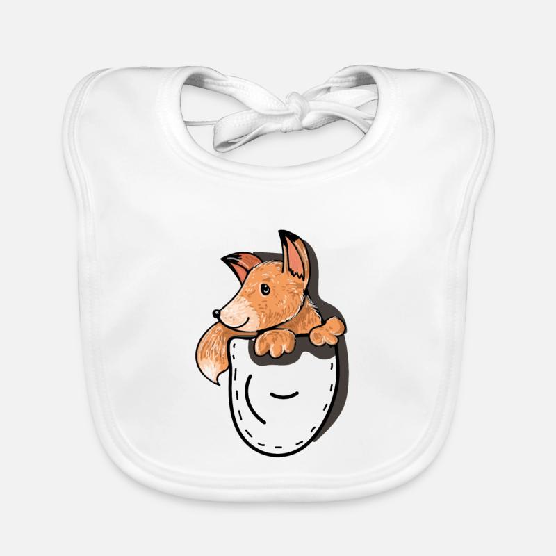 Fuchs in Tasche Baby Bio-Lätzchen