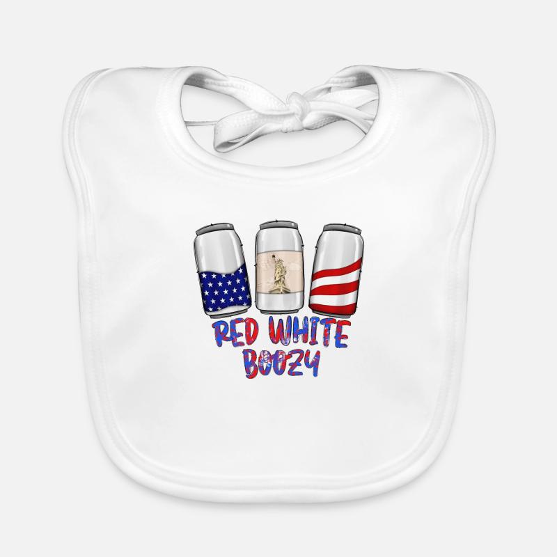Red White Boozy Organic Baby Bibs
