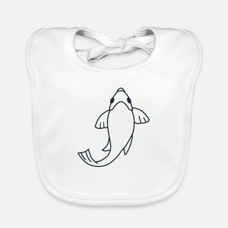 Single koi swimming fish Organic Baby Bibs