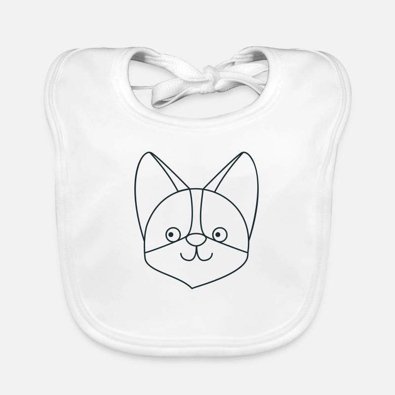 Super cute corgi face Organic Baby Bibs