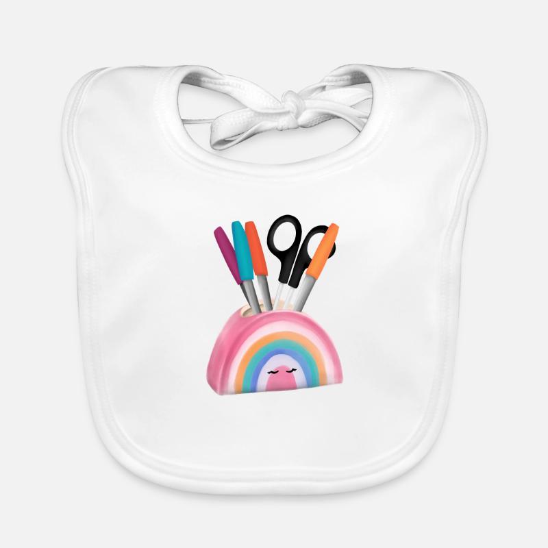 Rainbow Pencil Box Organic Baby Bibs