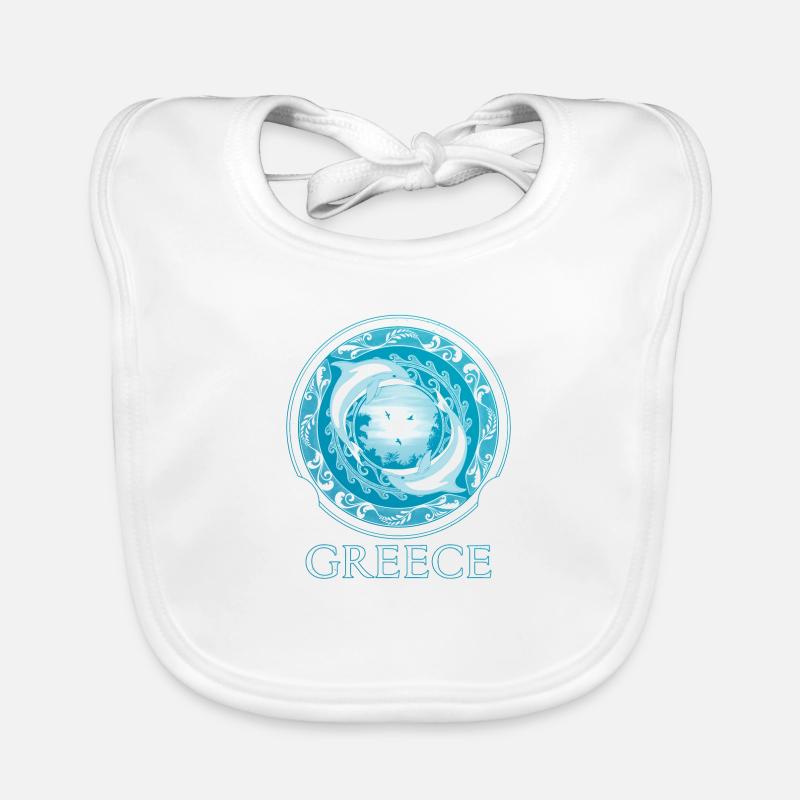 Delfine Griechenland Hellas Baby Bio-Lätzchen