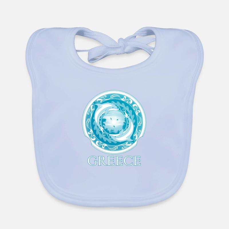 Dauphins Grèce Hellas Bavoir bio Bébé