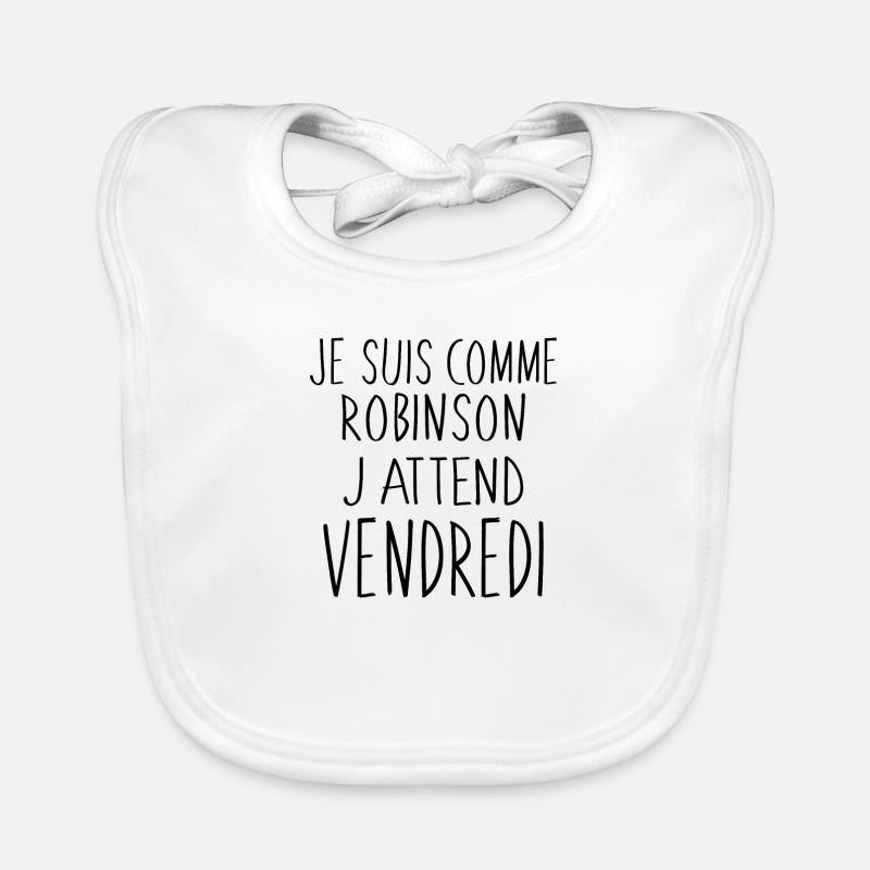 Je suis comme Robinson Bavoir bio Bébé