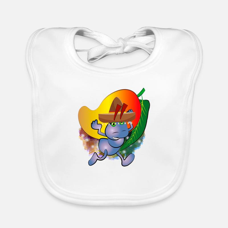 Mexican ant with a mango fruit Organic Baby Bibs