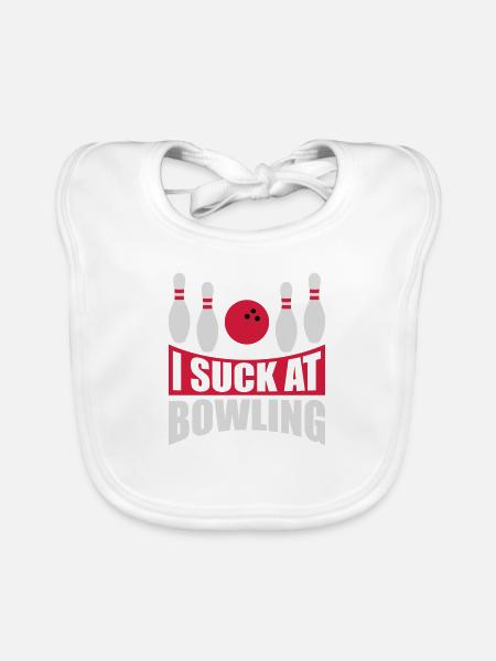 Je suis nul au bowling - Bavoir bio Bébé - blanc - Devant