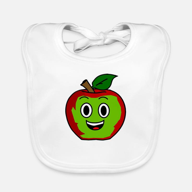 Funny Apfel - Baby Bio-Lätzchen - Weiß