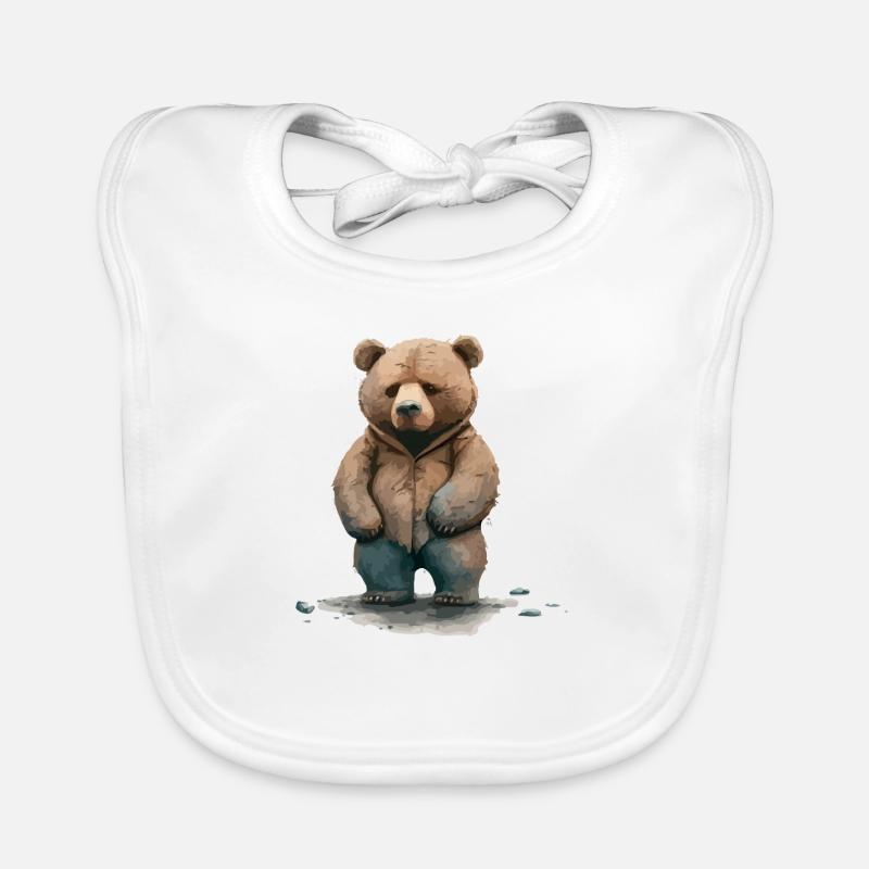 Teddy the grumpy bear Organic Baby Bibs