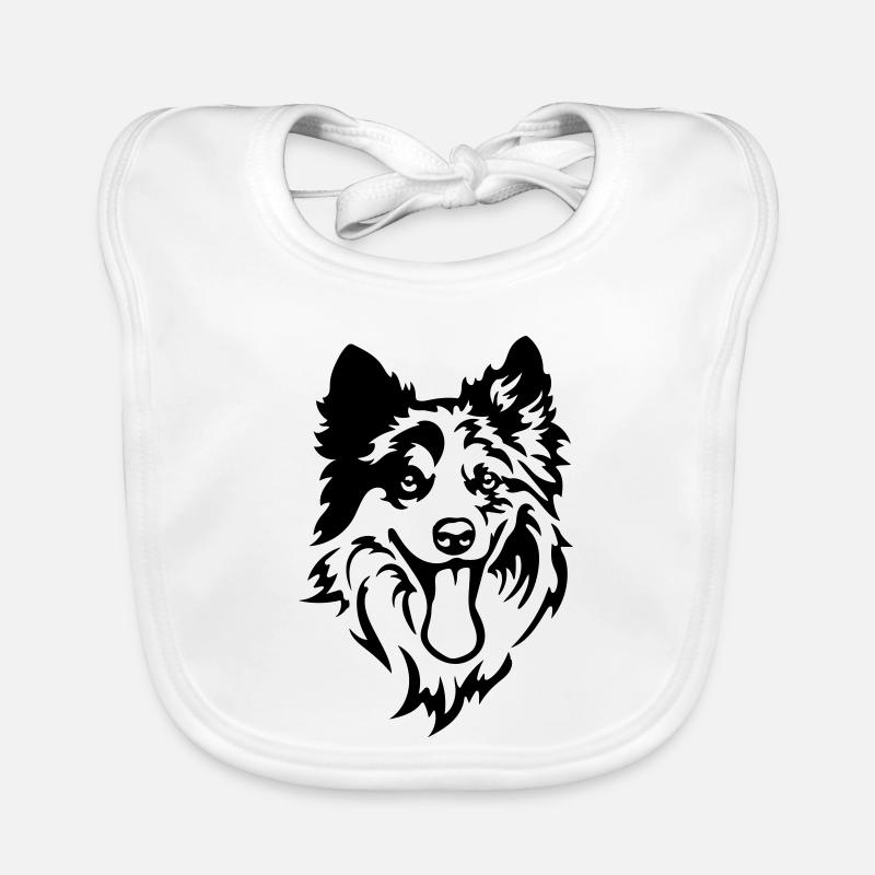 Tête de Border Collie Bavoir bio Bébé