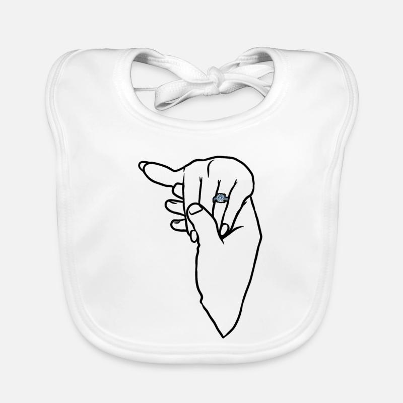 Engagement Wedding Ring Hand Organic Baby Bibs