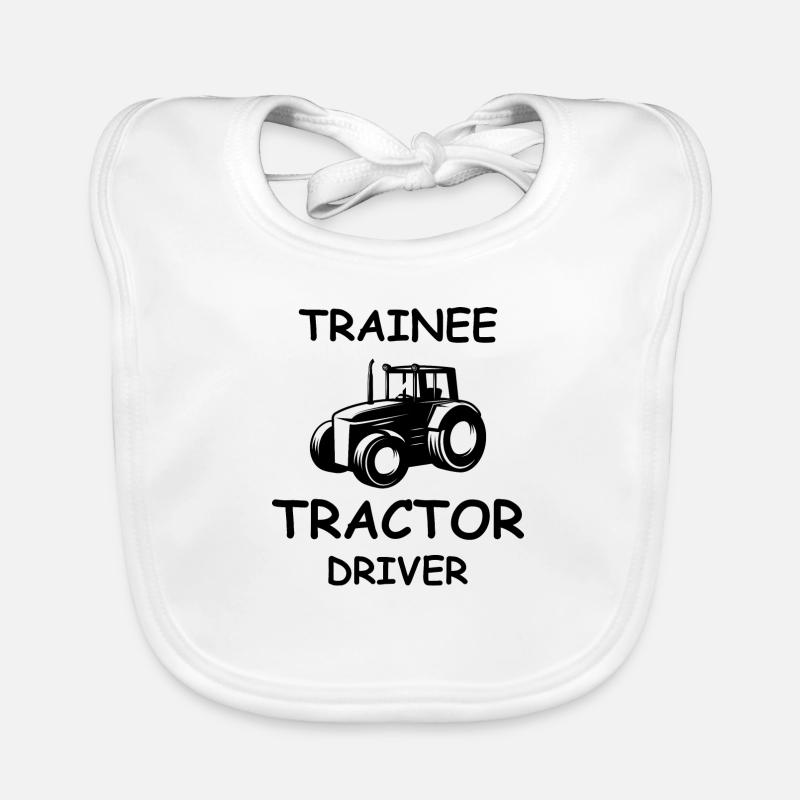 Trainee Tractor Driver Organic Baby Bibs