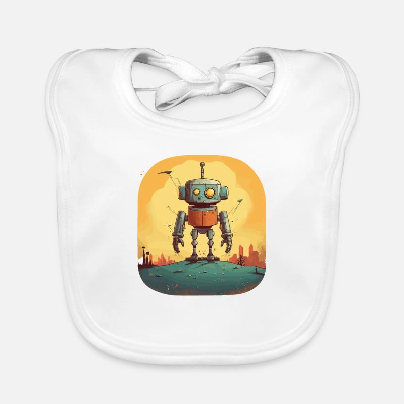Robot Organic Baby Bibs