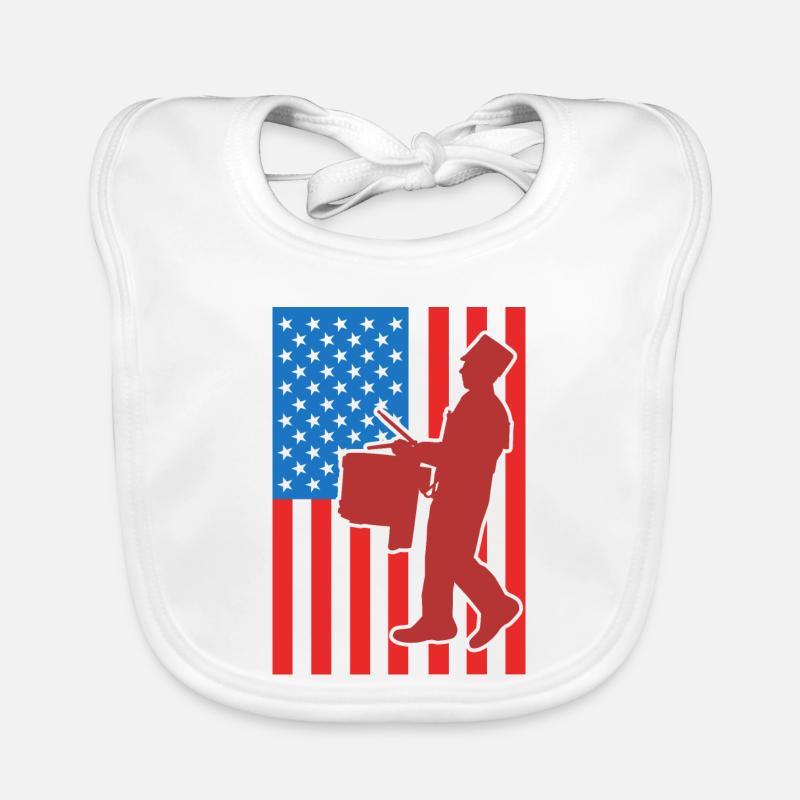 Drum USA Flag Organic Baby Bibs