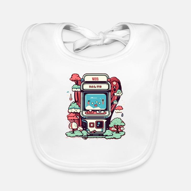 Vintage arcade cabinet Organic Baby Bibs