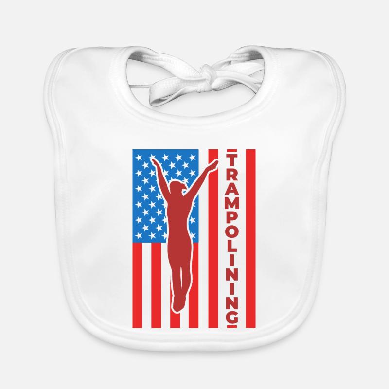 Trampoline Jumping July 4 USA Organic Baby Bibs