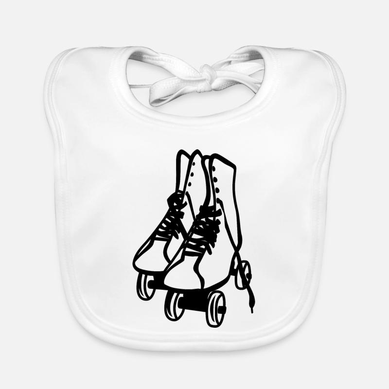 Roller skates sketch Organic Baby Bibs