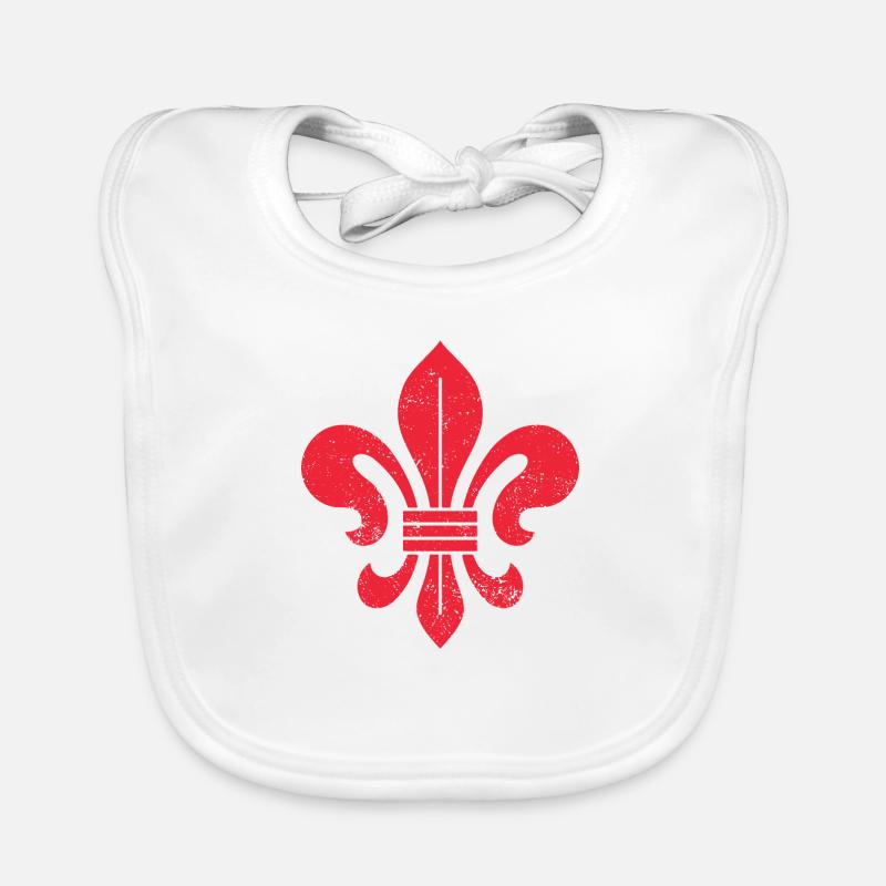 Lys (Fleur-de-Lis) / Fleur de lys HÉRALDIQUE Bavoir bio Bébé