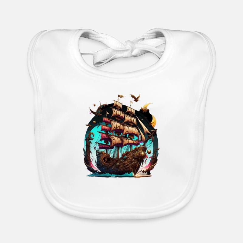 Pirate ship Organic Baby Bibs