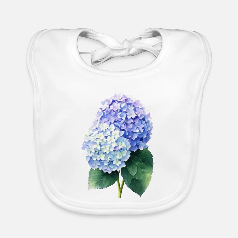 Hortensia - Bavoir bio Bébé - blanc
