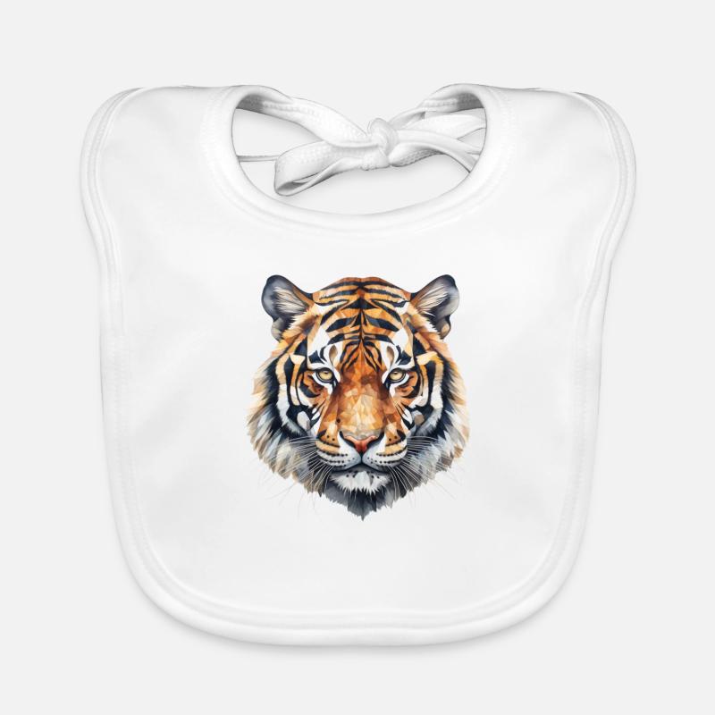 Le tigre de Sumatra - Bavoir bio Bébé - blanc