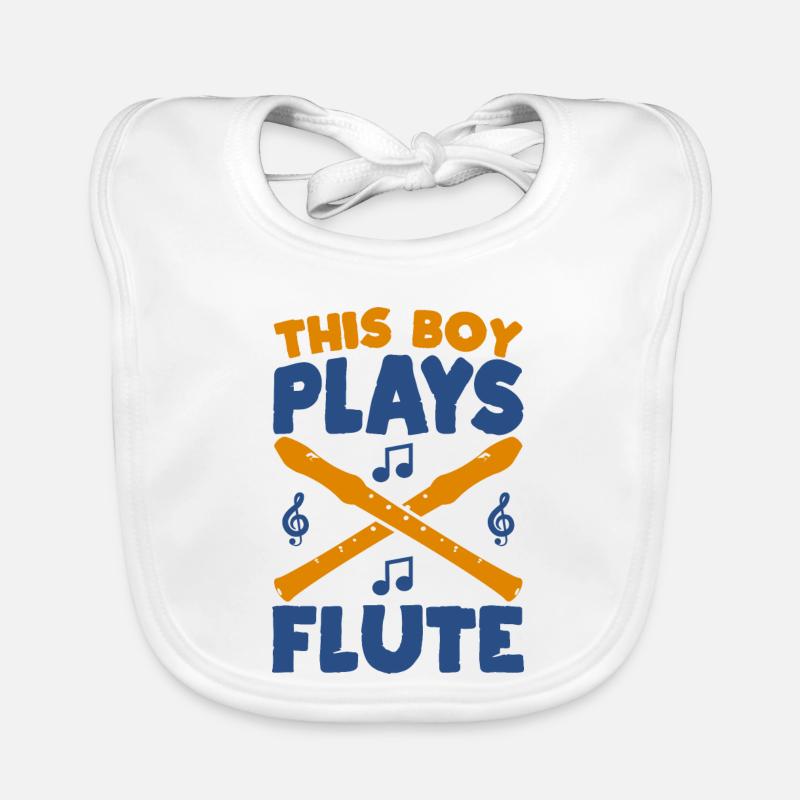 Little Flute Player Organic Baby Bibs