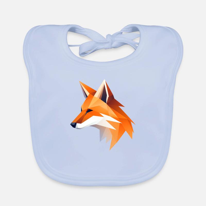 Fuchs Kopf Low Poly Logo Design Baby Bio-Lätzchen