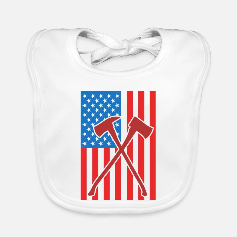 Brandbekämpfung USA Flagge Baby Bio-Lätzchen