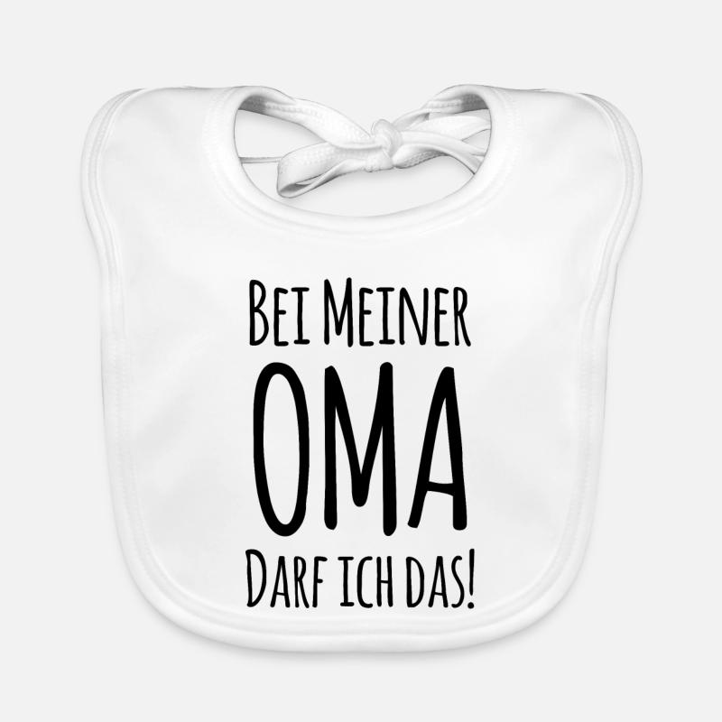 Bei Oma darf ich das! - Baby Bio-Lätzchen - Weiß