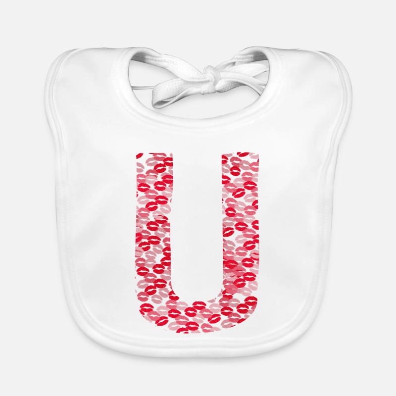 Buchstabe U - Kussgeschenk Baby Bio-Lätzchen
