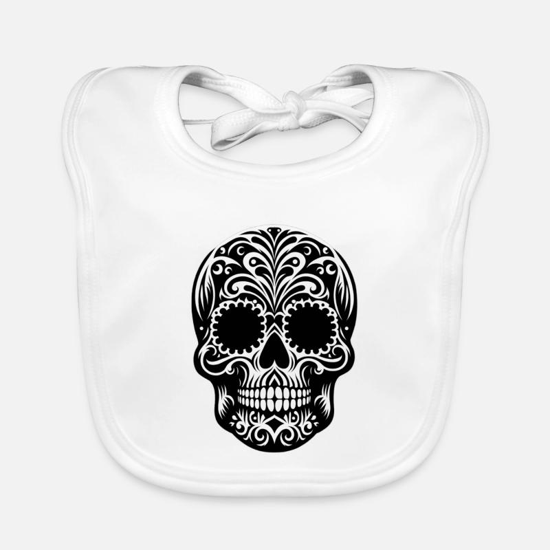 Santa Muerte Schädel Feier Baby Bio-Lätzchen