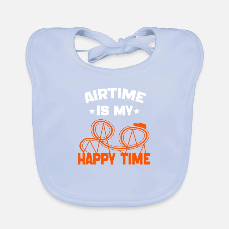 Airtime is My Happy Time Funny Roller Coaster Bavoir bio Bébé