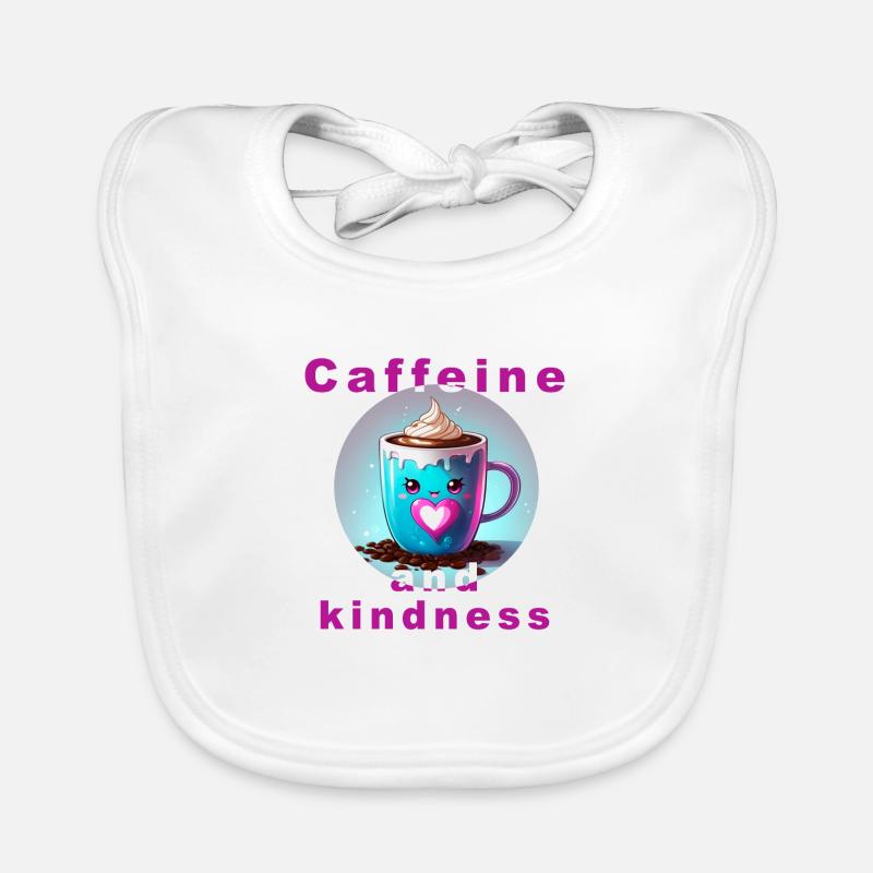 Liebevolle Kaffeetasse mit Botschaft "Koffein und Verwandtschaft" Baby Bio-Lätzchen