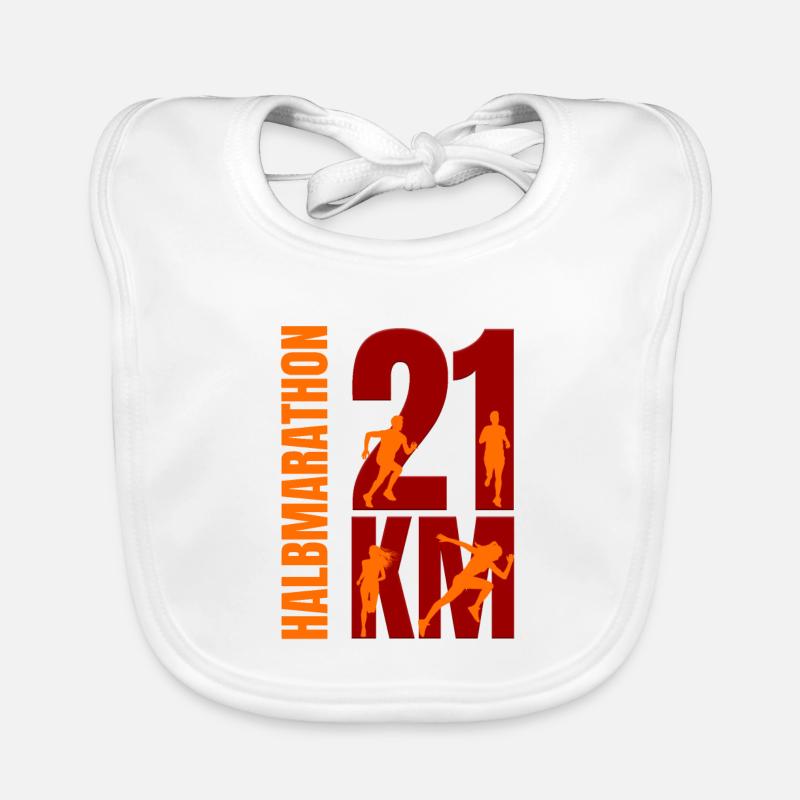 21 KM - Halbmarathon - Baby Bio-Lätzchen - Weiß