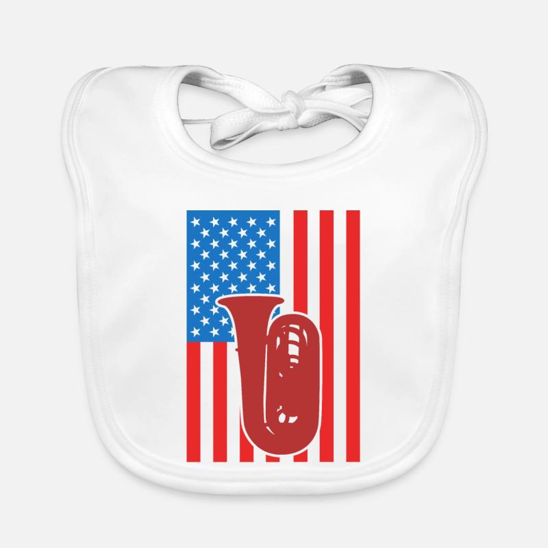 Tuba USA Drapeau Bavoir bio Bébé