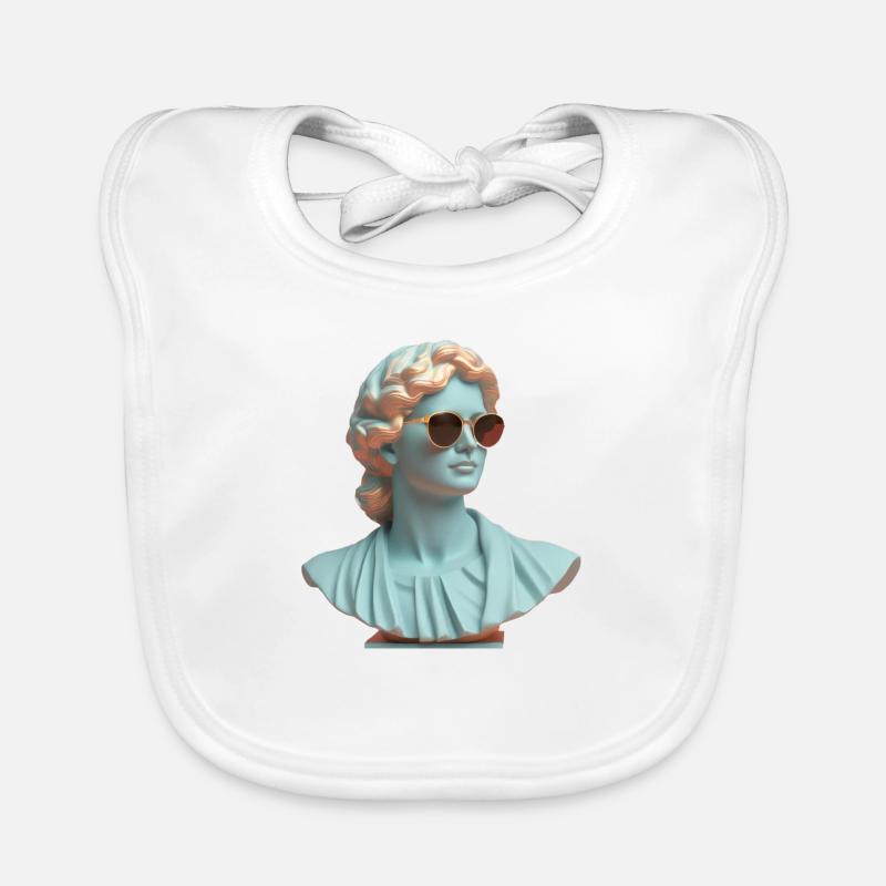 Statue römisch mit Sonnenbrille modern style art Baby Bio-Lätzchen