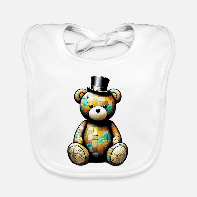 Teddy Bear Teddy Bear Top Hat Organic Baby Bibs