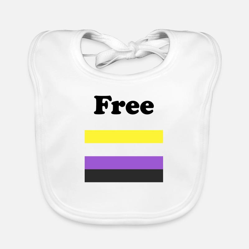 Drapeau non binaire gratuit Bavoir bio Bébé