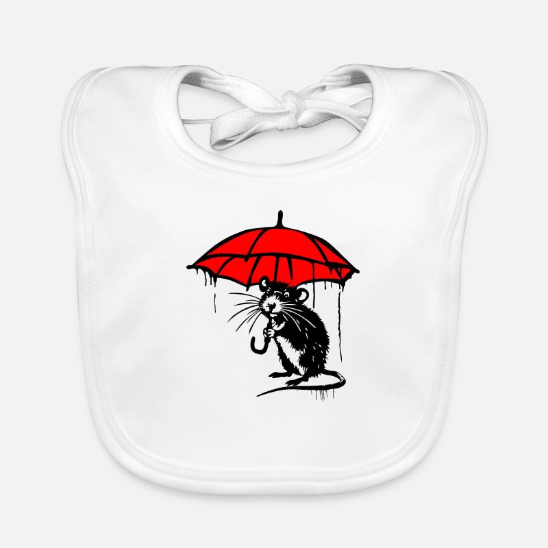 Rat avec parapluie Bavoir bio Bébé