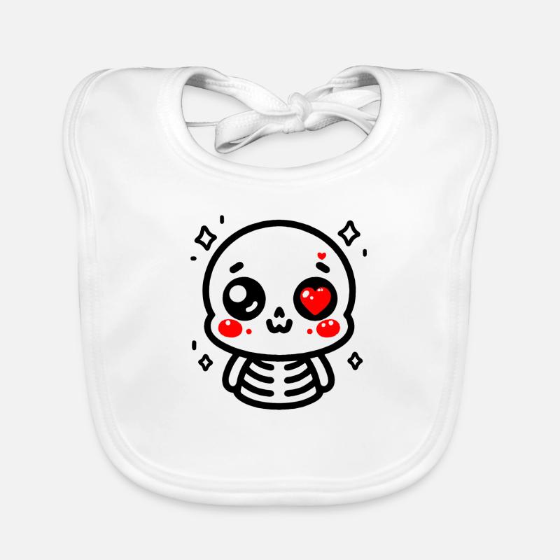 Red Heart Eye Skeleton Organic Baby Bibs