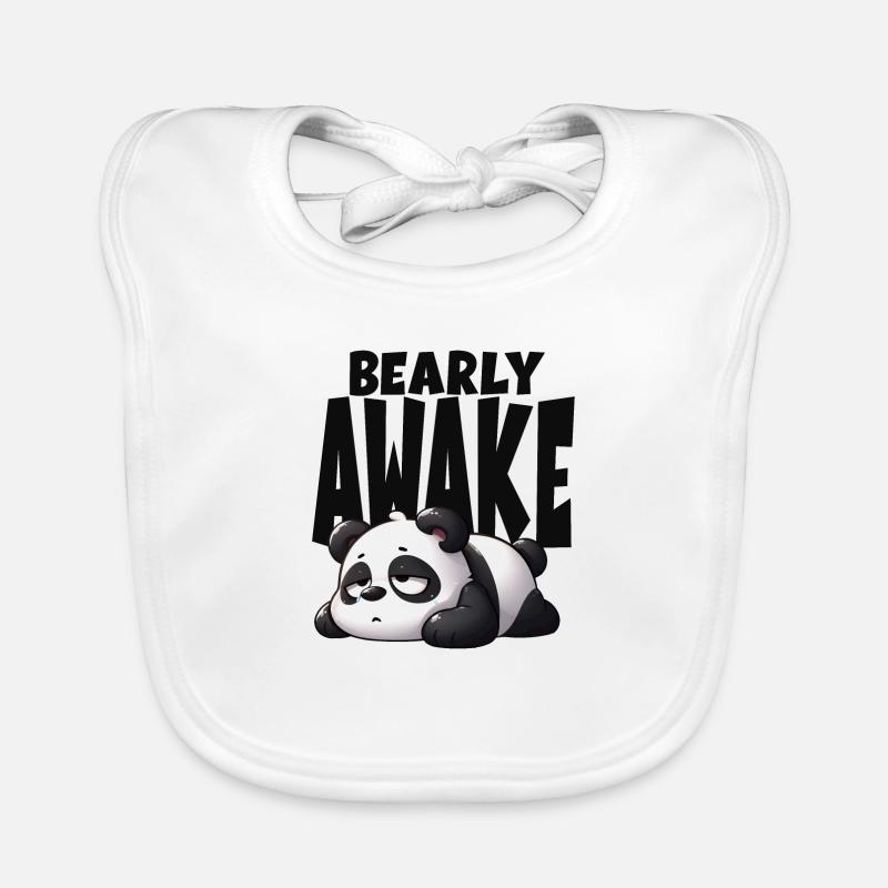 Panda bear awake Organic Baby Bibs