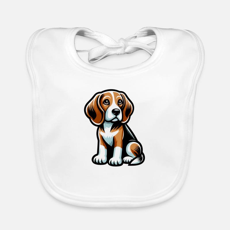 Beagle cartoon Chien mignon Bavoir bio Bébé
