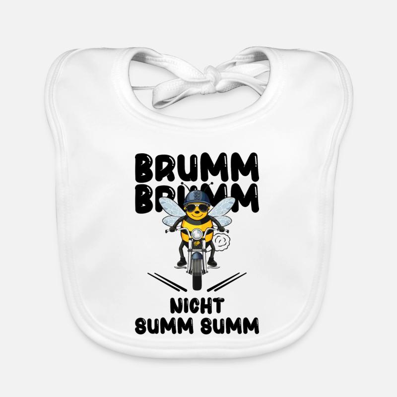 Bee Motorcycle Buzz Buzz Not Buzz Buzz Black Organic Baby Bibs