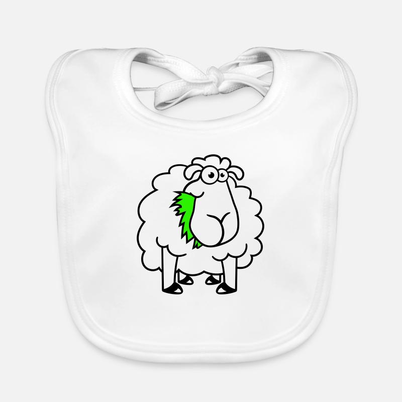 Sheep Eats Grasses Eat Grass Hungry Funny Organic Baby Bibs