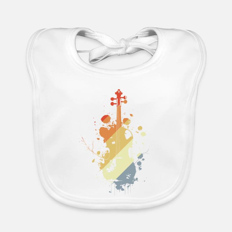 Violin Retro Organic Baby Bibs