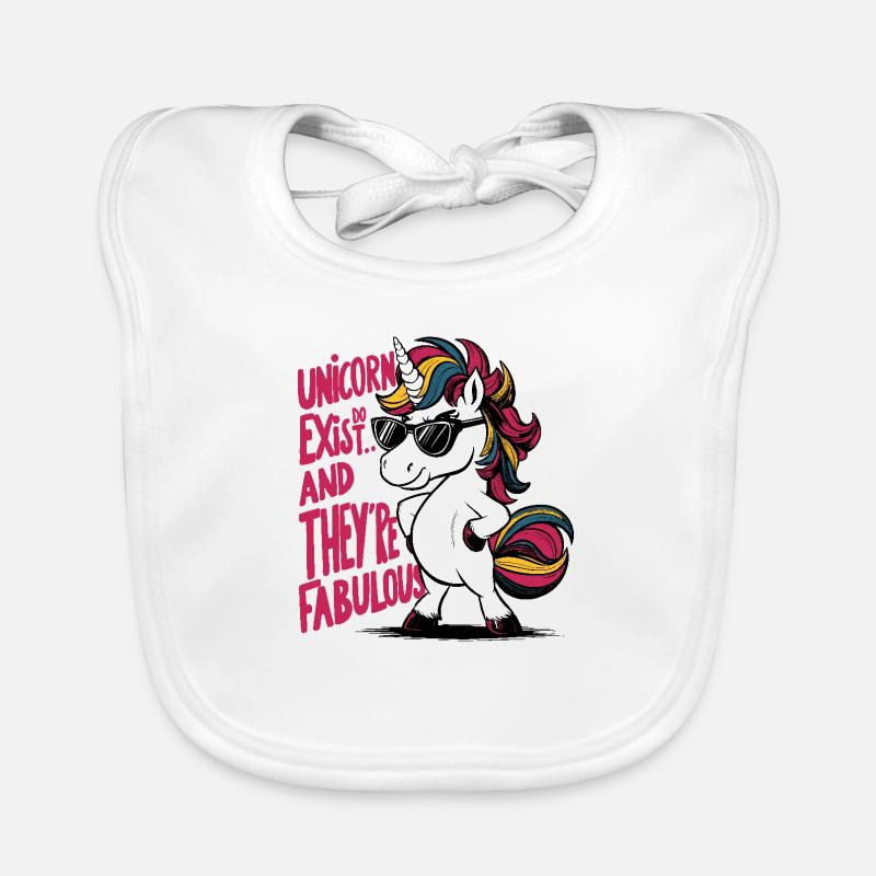 Unicorns faboulos Organic Baby Bibs