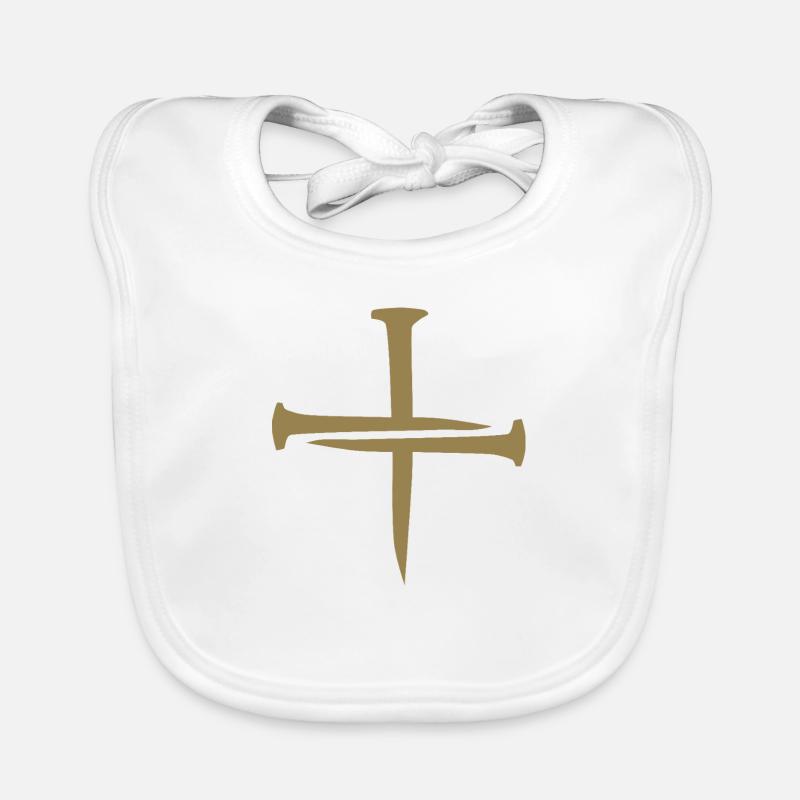 Three Nails Cross AMDG Organic Baby Bibs