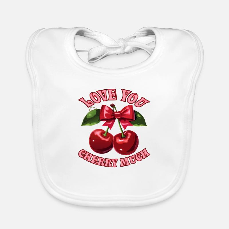 Ich liebe dich, Kirsche Baby Bio-Lätzchen